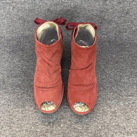 ✅Fly London Wedge Sandal Womens 6.5 Yama Peep Toe Ankle Tie Around Summer Shoes - Picture 7 of 11